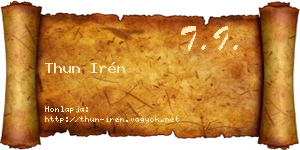 Thun Irén névjegykártya